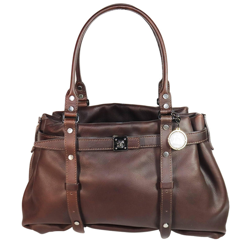 Pre-owned LANVIN Brown Leather Handbag with Silver Hardware - theREMODA