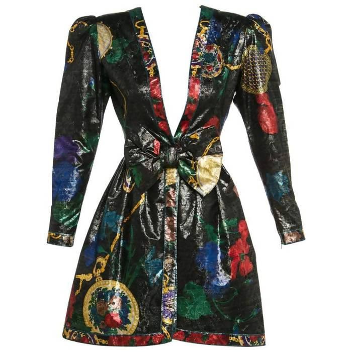 Pre-Owned LEONARD PARIS Metallic Floral Silk Evening Dress Jacket | Size XS - theREMODA