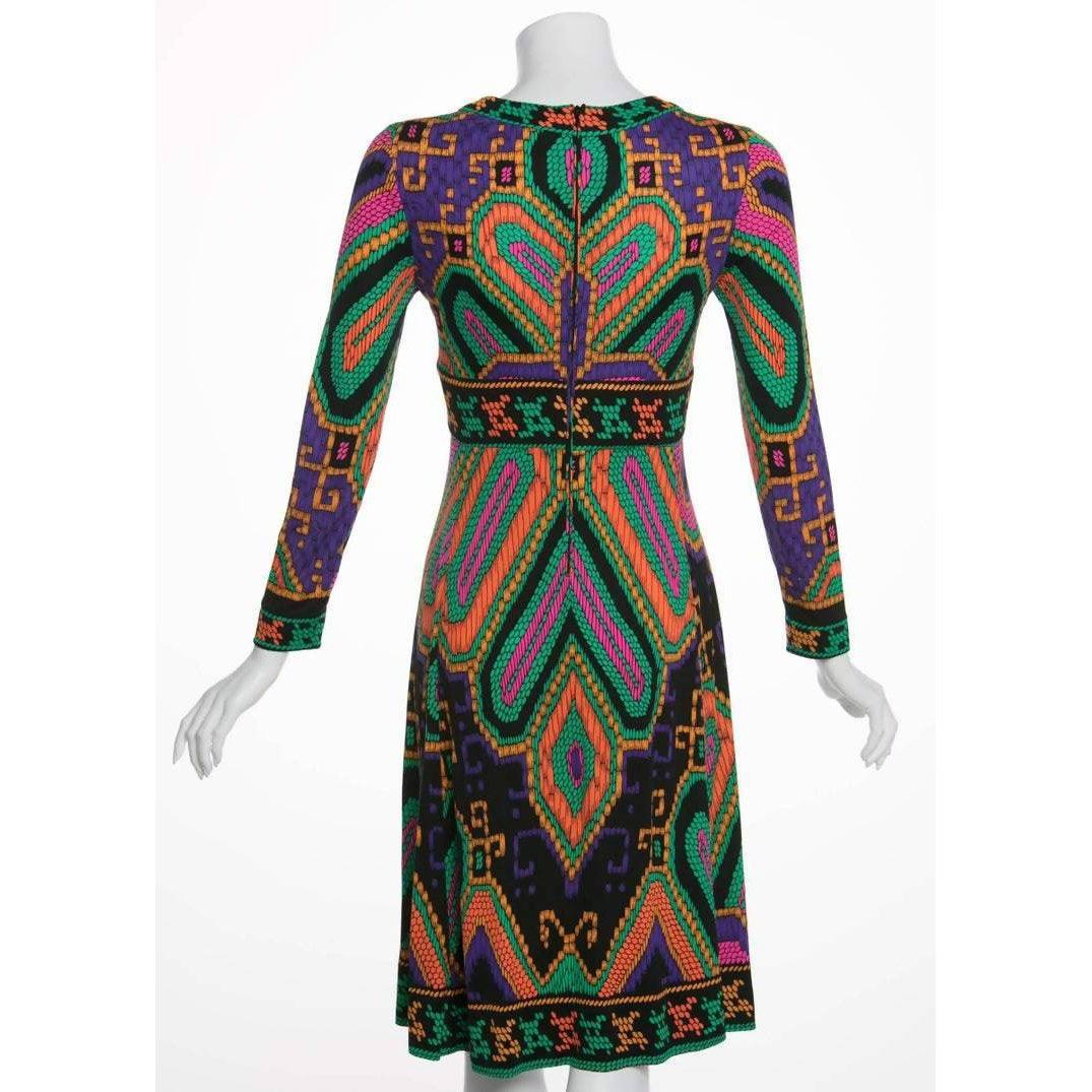 Pre-Owned LEONARD PARIS Silk Jersey Print Dress Documented 1970s | Size S - theREMODA