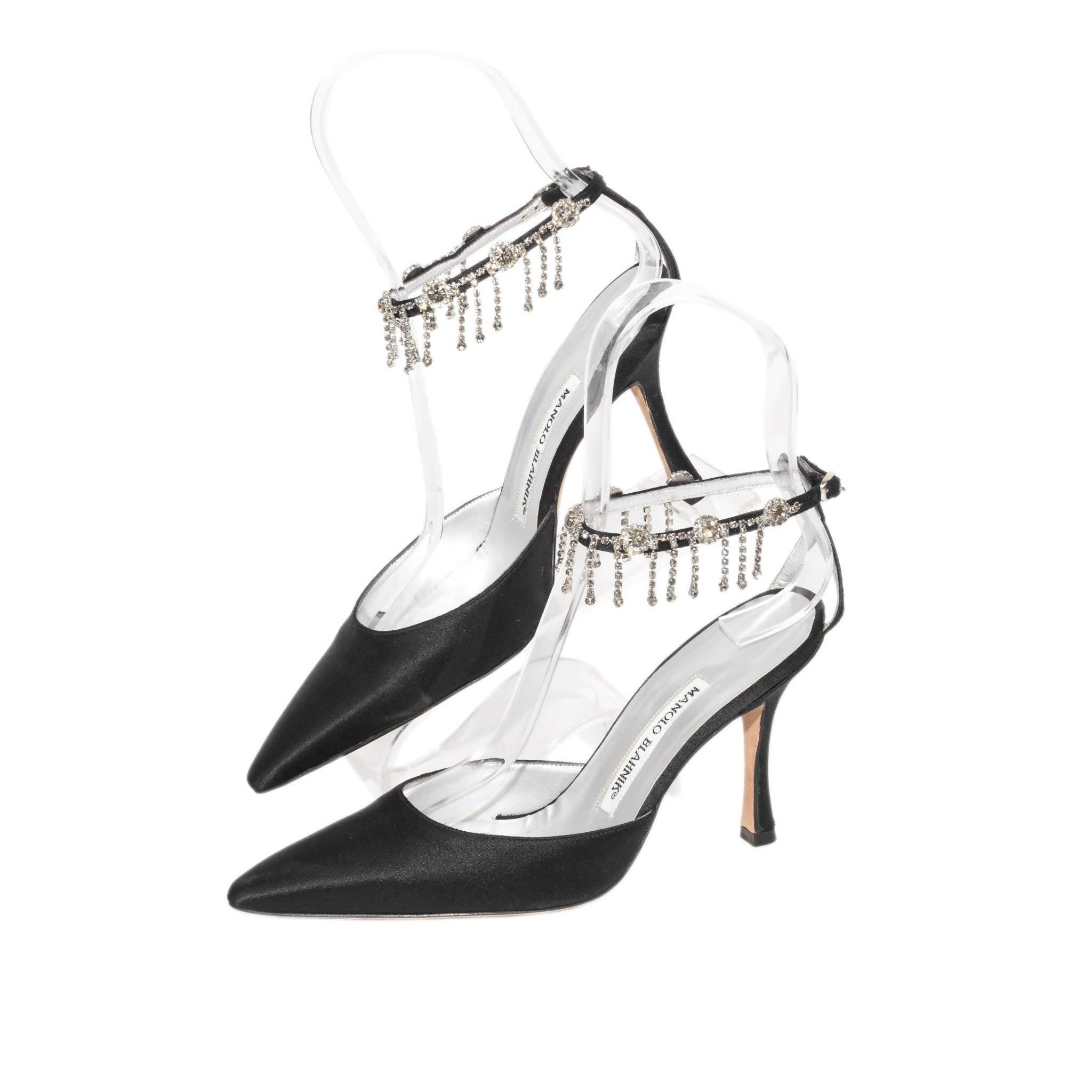 Manolo Blahnik Lace Up Mules Vintage Slingback Heels Size 36