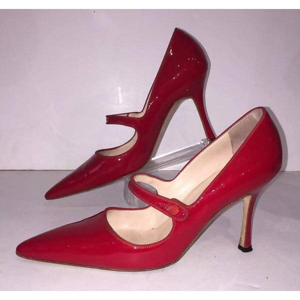 Pre-owned MANOLO BLAHNIK Red Patent Leather Mary Jane Heels | US 9 - EU 39 1/2 - theREMODA
