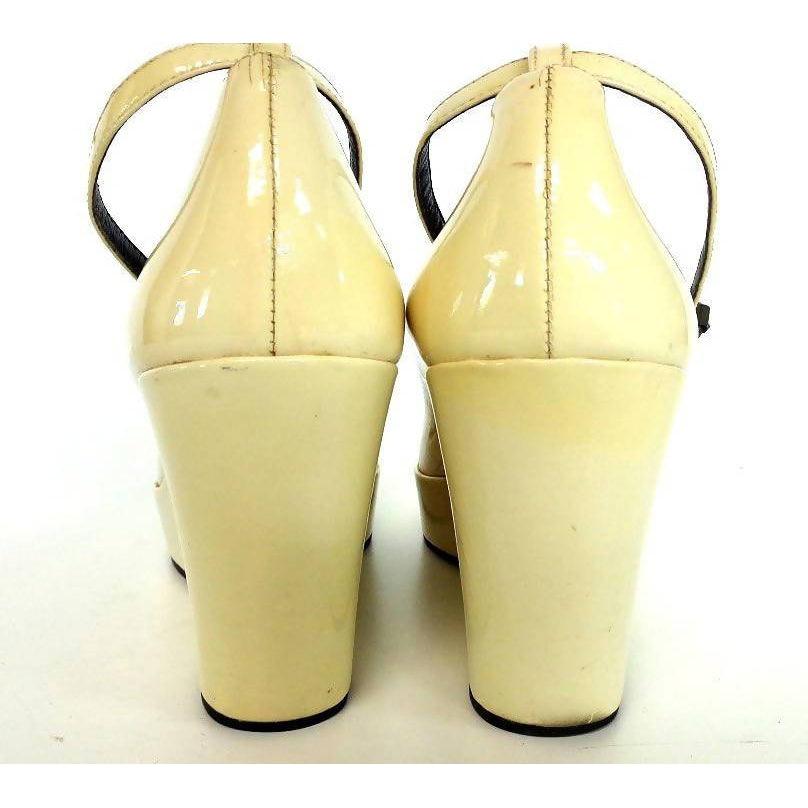 Pre-owned MARC JACOBS Off-White Patent Leather Wedges | Size US 9 - EU 39 - theREMODA