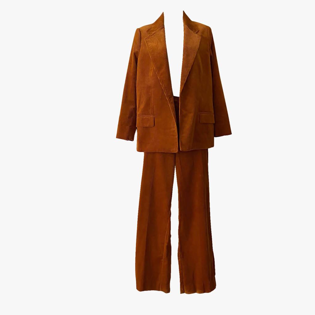 Pre-owned MNG Limited Organic Cotton Rust Corduroy Suit - theREMODA