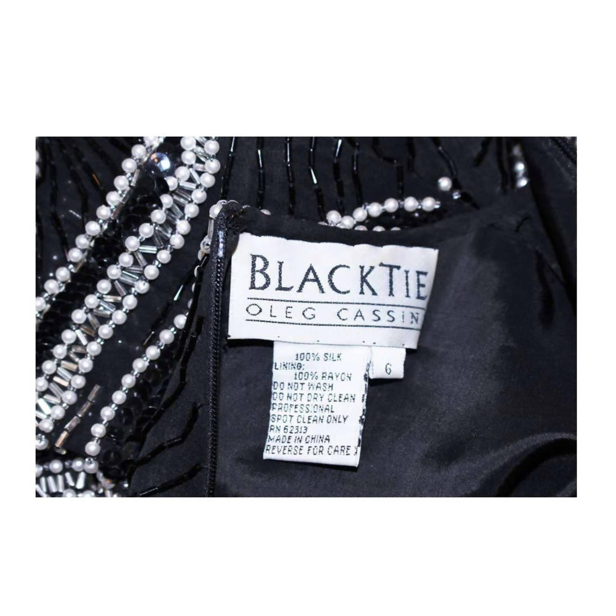 Pre-Owned OLEG CASSINI 'Black Tie' Beaded Gown | US 6 - theREMODA