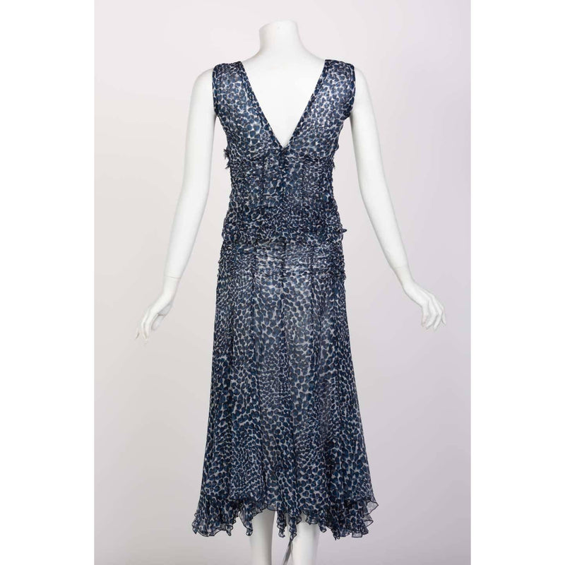Pre-Owned PRADA Blue Heart Print Ruched Top and Skirt Set | Size S/M - theREMODA