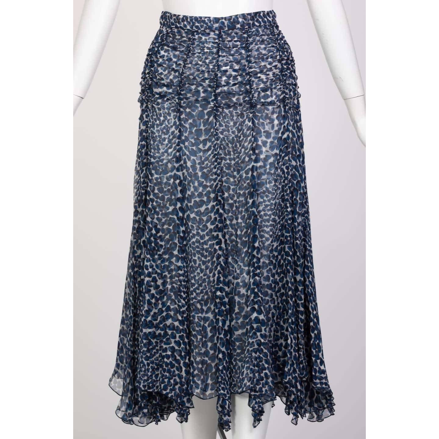 PRADA Blue Heart Print Ruched Top and Skirt Set | Size S/M – theREMODA