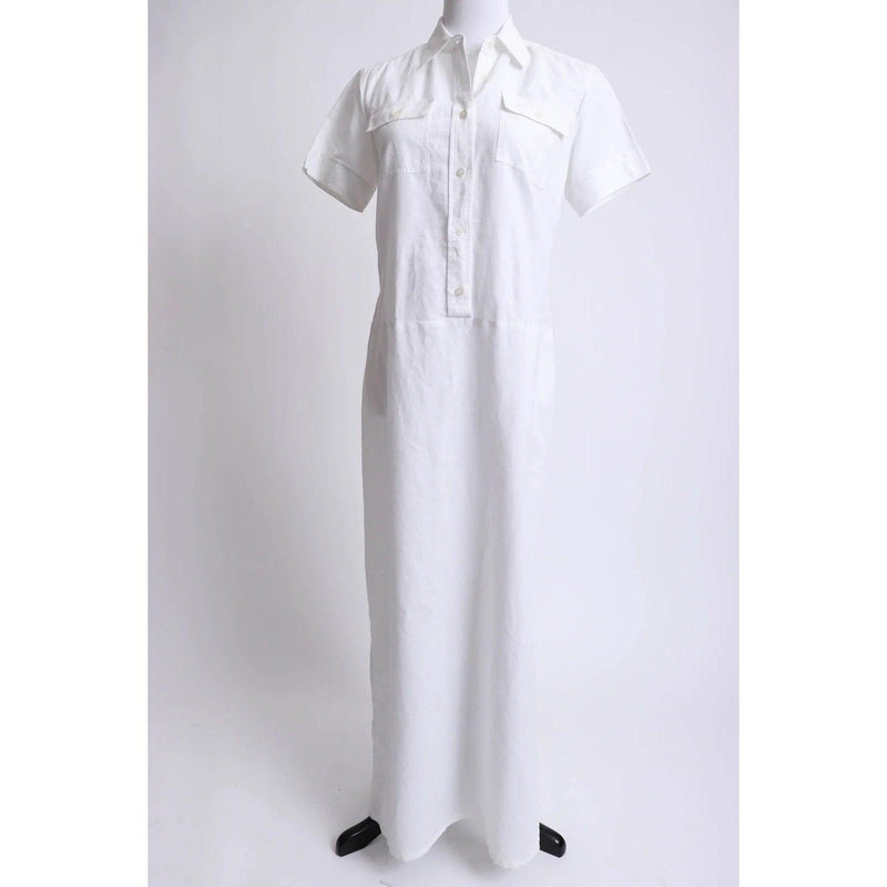 Pre-Owned RALPH LAUREN 00's White Linen Dress - theREMODA