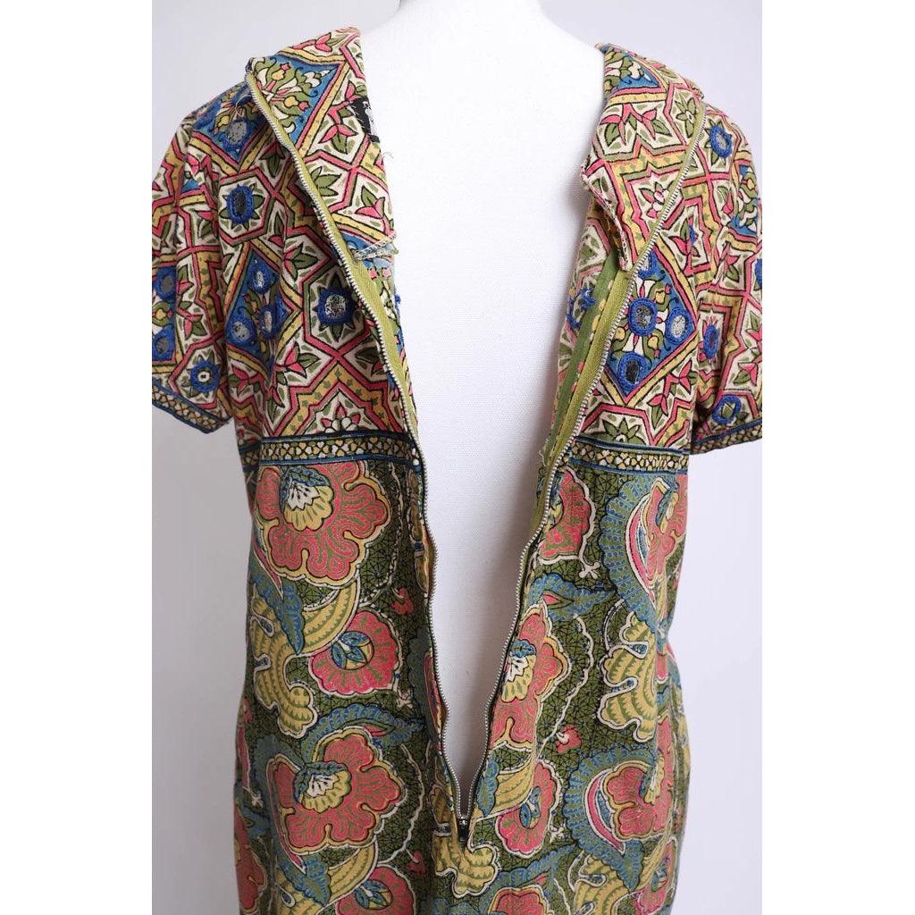 Pre-Owned RAMONA RULL 1960's Multicolored Batik Maxi Dress - theREMODA