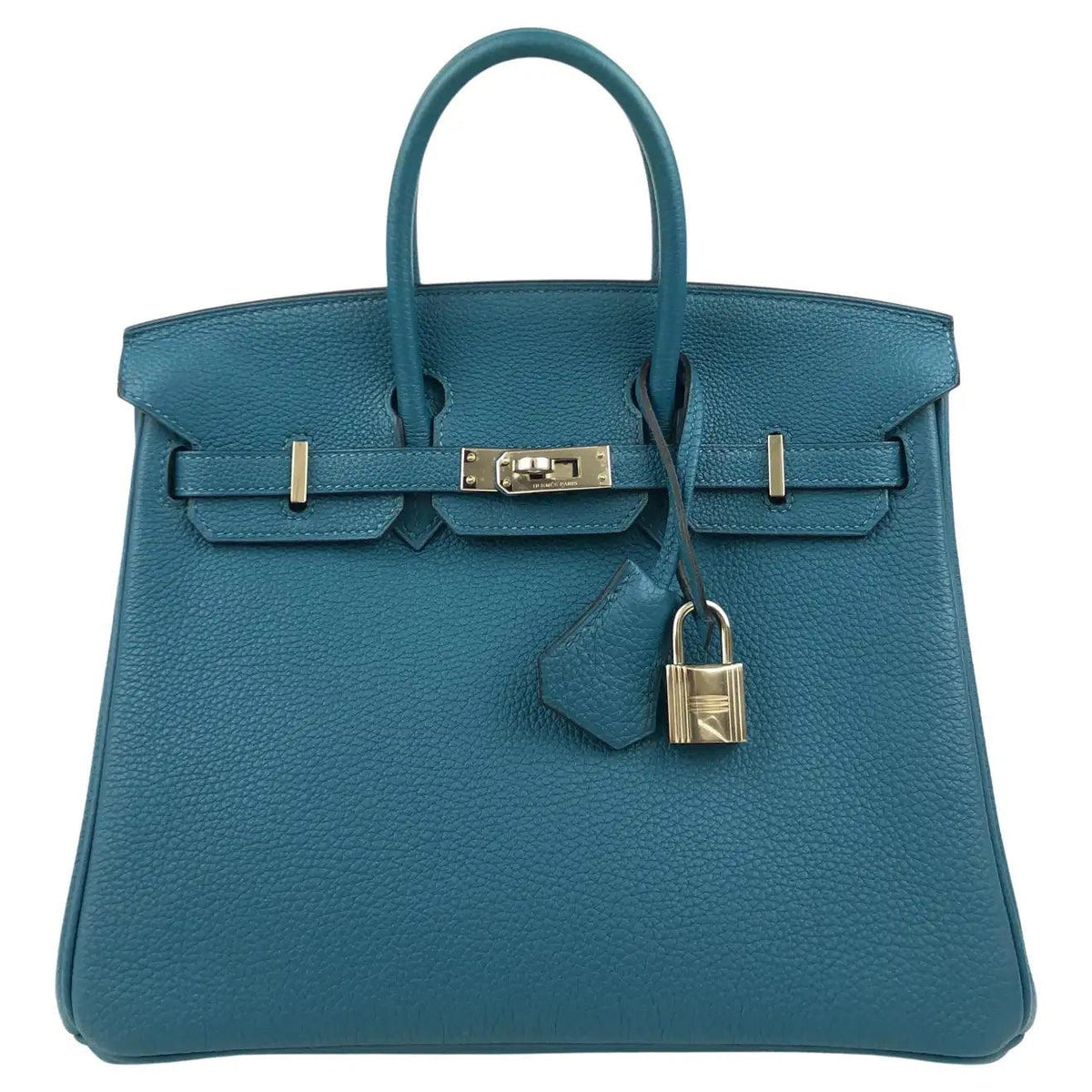 Pre- owned Rare HERMES Birkin 25 Colvert Blue Togo Leather Bag - theREMODA