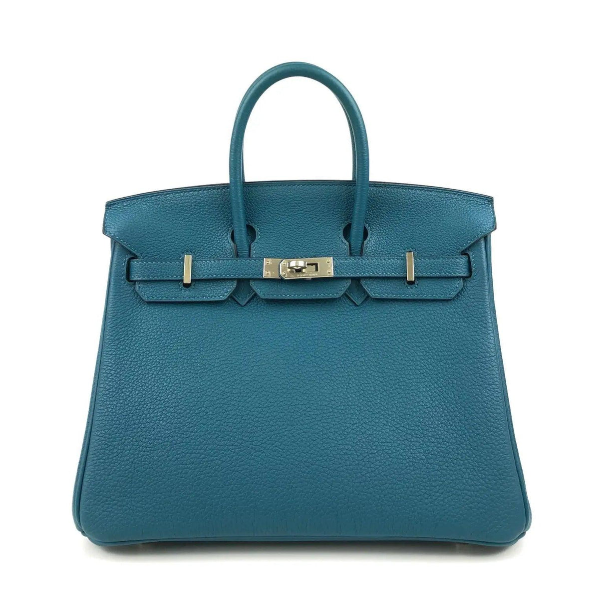 Pre- owned Rare HERMES Birkin 25 Colvert Blue Togo Leather Bag - theREMODA