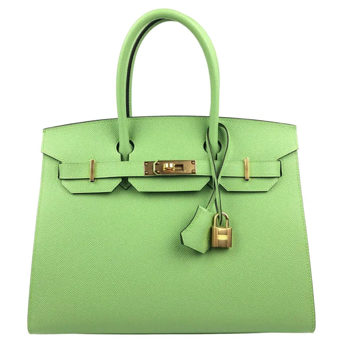 Pre-owned Rare HERMES Birkin 30 Vert Criquet Green Sellier Epsom Leather Bag - theREMODA