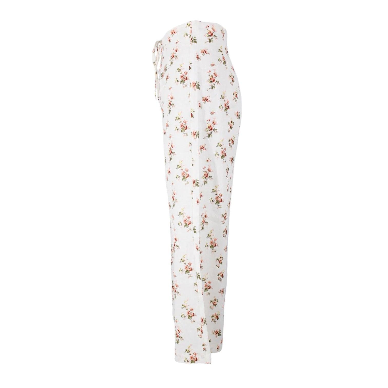 Monnalisa floral-print wide-leg trousers - White