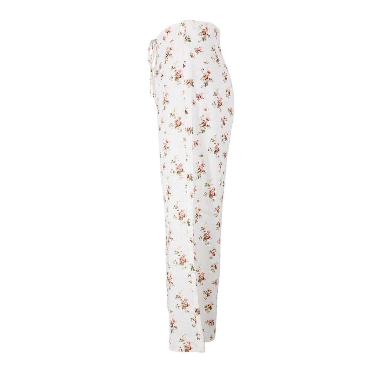 Pre-Owned REFORMATION White Floral Linen Pants | Size 4 - theREMODA