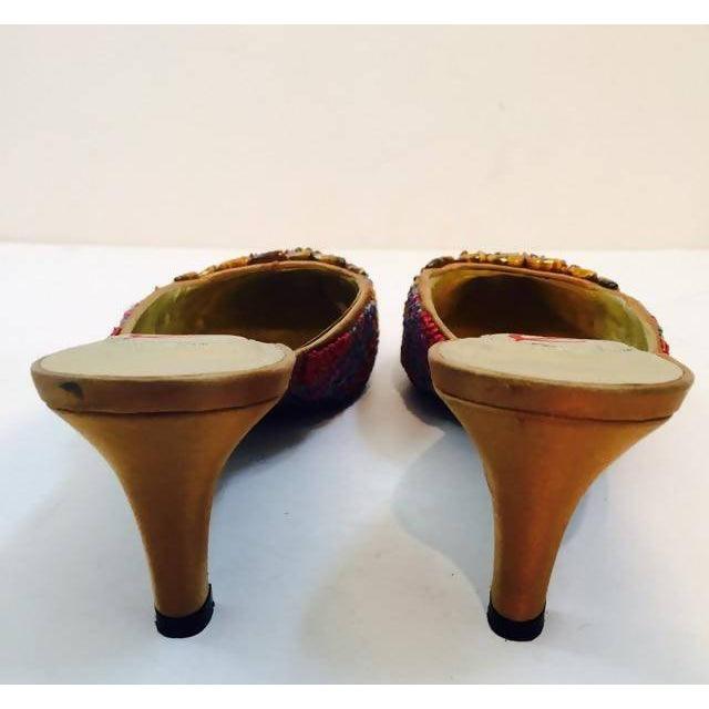 Pre-owned RENAUD PELLEGRINO Pointed Toe Mule Heels with Beaded Details | US 6 - EU 36 - theREMODA