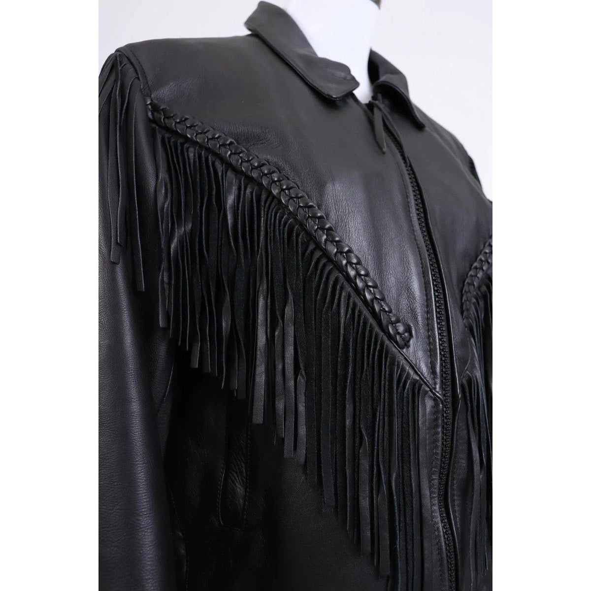 Pre-Owned RGC 90's Black Leather Biker Babe Jacket - theREMODA