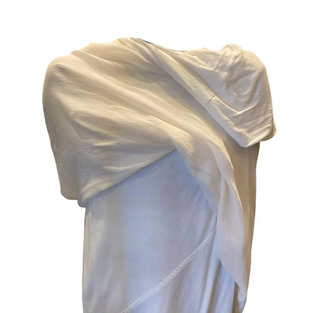 Pre-Owned RICK OWENS Cream Asymmetrical Silk and Cotton Dress | Size S - theREMODA