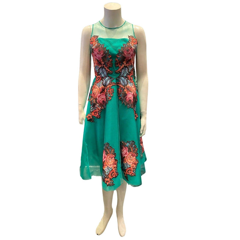 Pre-owned SACHIN & BABI Tulle Floral Embroidered Dress | XS - US 0 - theREMODA