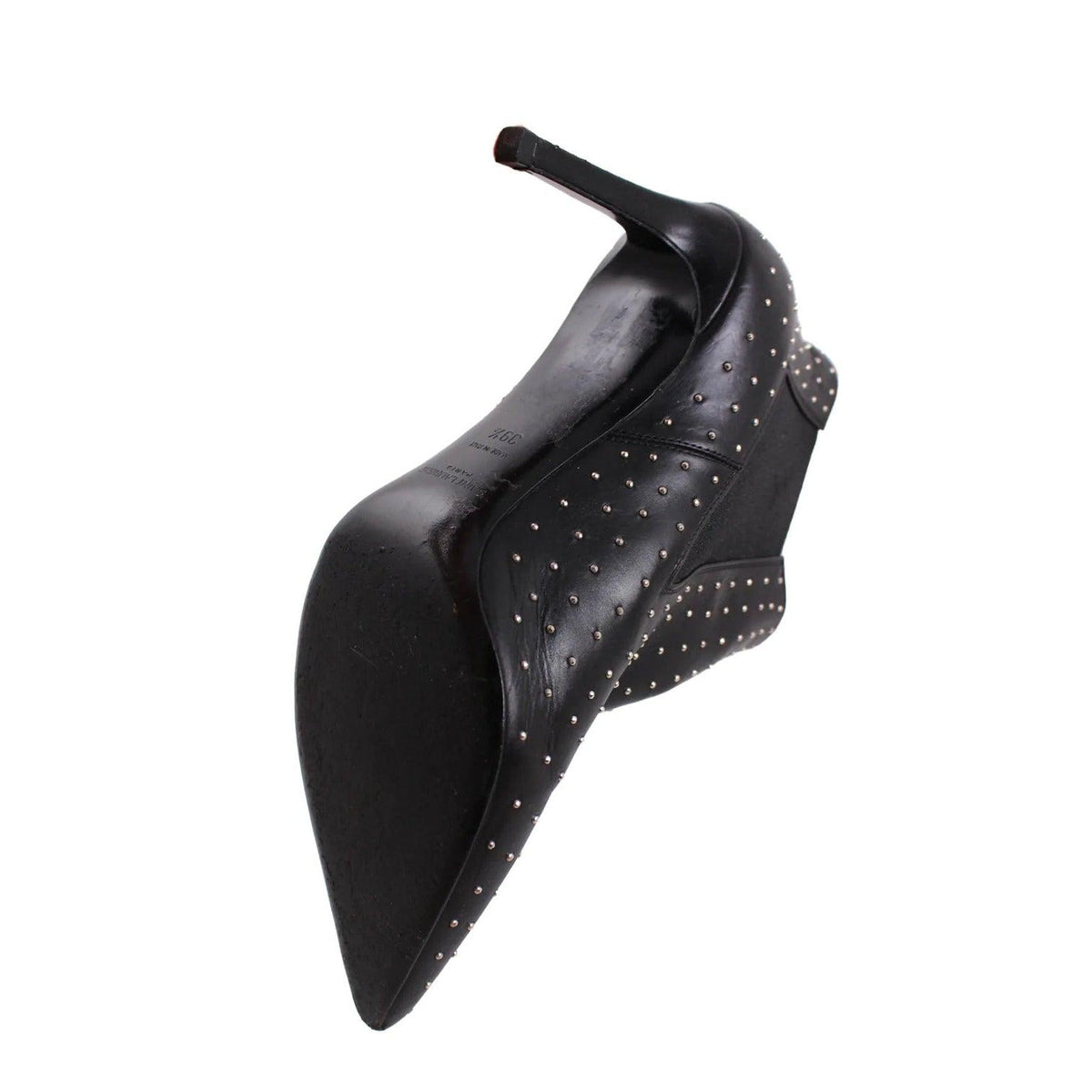 Pre-owned SAINT LAURENT Black Leather Pointed Toe Booties |  Size EU 39.5 - US 8.5 - theREMODA