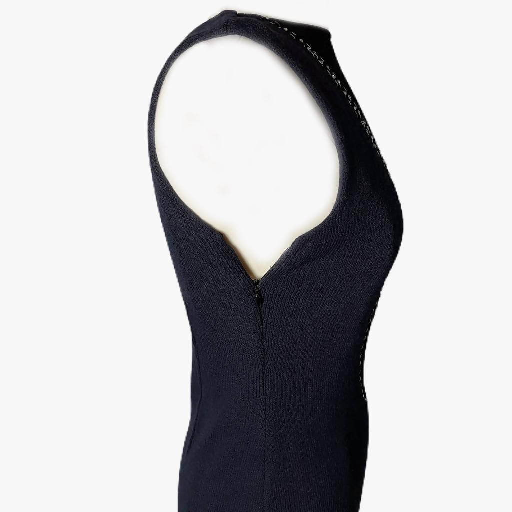 Pre-Owned ST. JOHN COUTURE Navy Evening Dress with Sheer Front - theREMODA