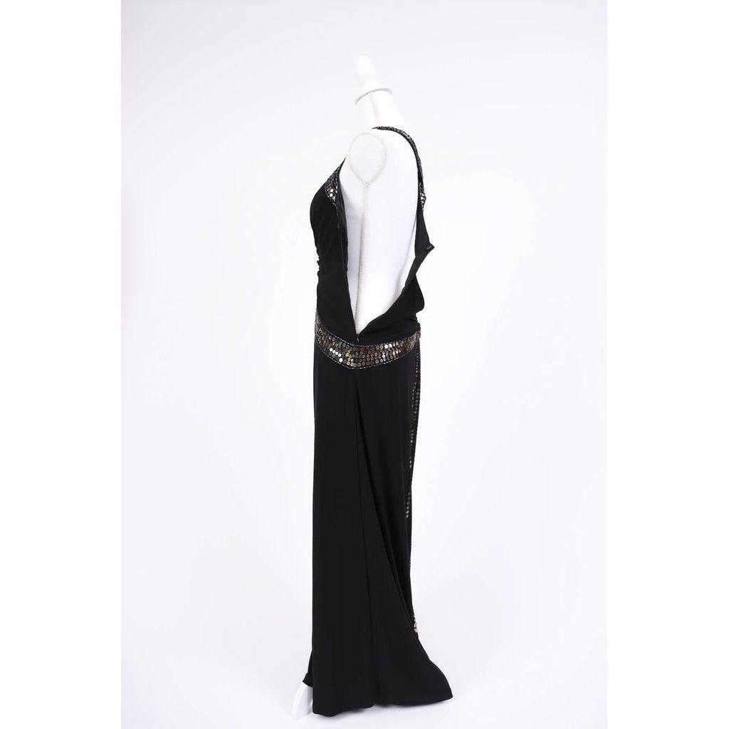 Pre-Owned SUE WONG Black Sequin Halter Dress | Size S/M - theREMODA