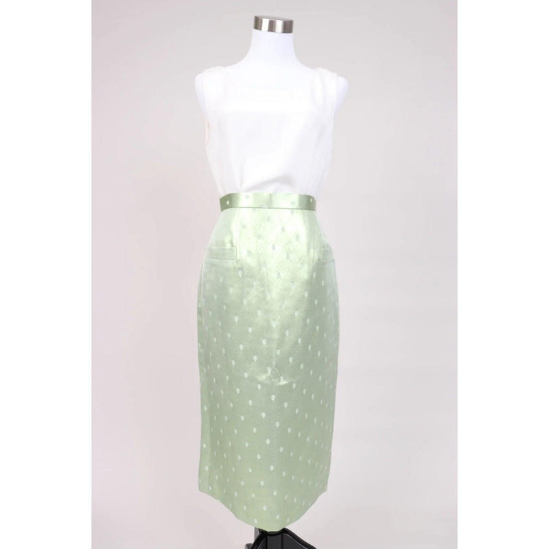 Pre-Owned SUSAN BECKER 90's Green Silk Skirt - theREMODA