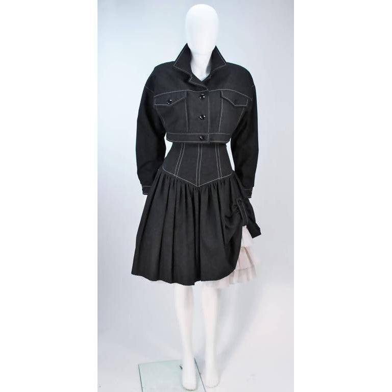 Pre-owned TRAVILLA Black Denim Cocktail Dress with Jacket | US 8-10 - theREMODA