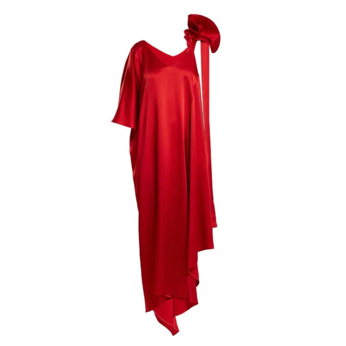 Pre-Owned VALENTINO Red Silk Evening Gown | Size US 4 - IT 40 - theREMODA