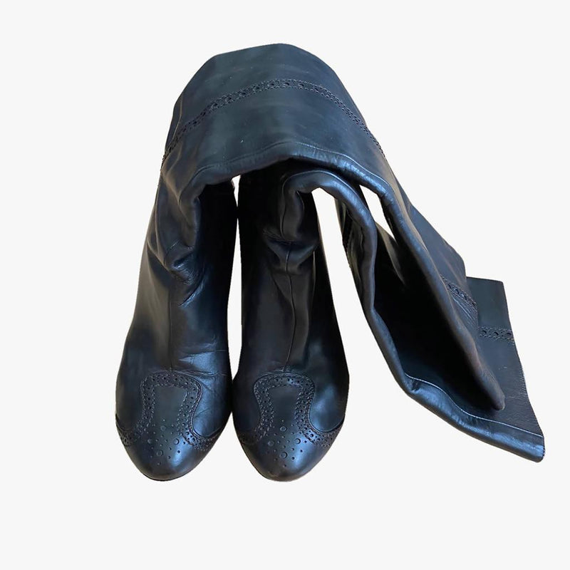 Pre-Owned Vintage BOTTEGA VENETA Black Knee-High Boots - theREMODA