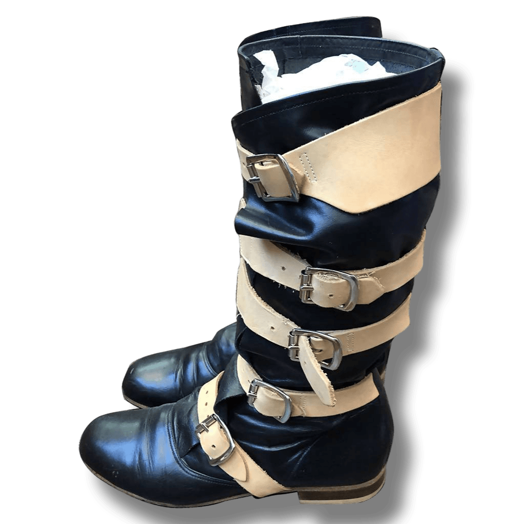 VIVIENNE WESTWOOD Black Cream Divante Boots Size US 7 EU 37
