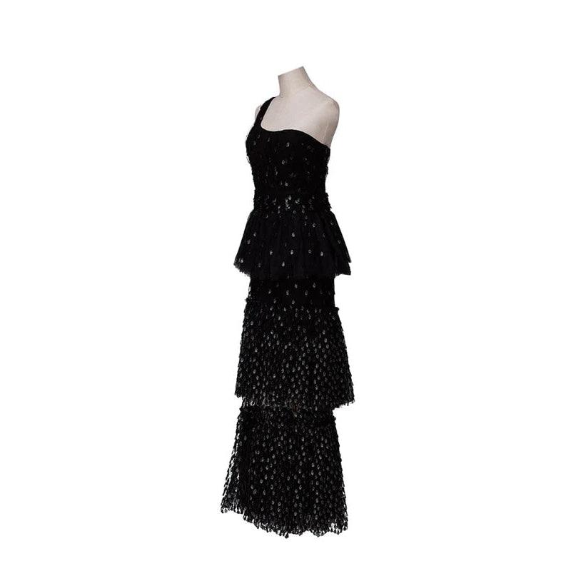 Pre-owned YASYA MINOCHKINA Black Tiered Maxi Dress - theREMODA