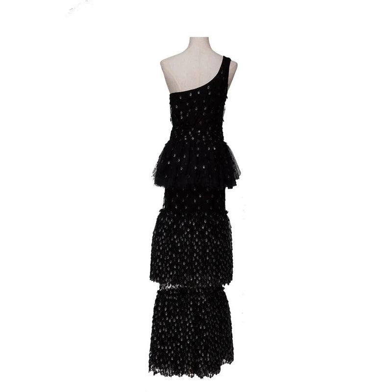 Pre-owned YASYA MINOCHKINA Black Tiered Maxi Dress - theREMODA