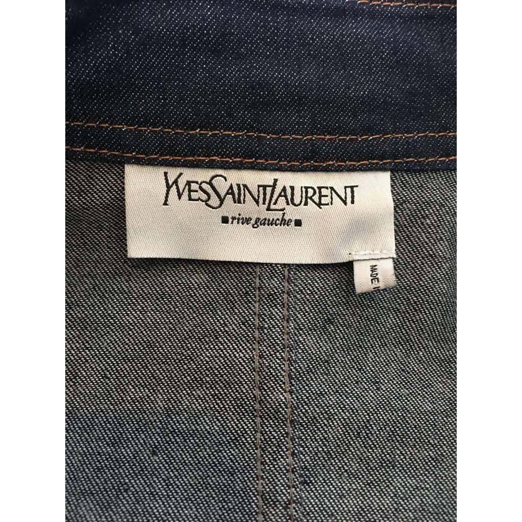 Pre-Owned YVES SAINT LAURENT Dark Blue Denim Jacket | Size M/L - theREMODA