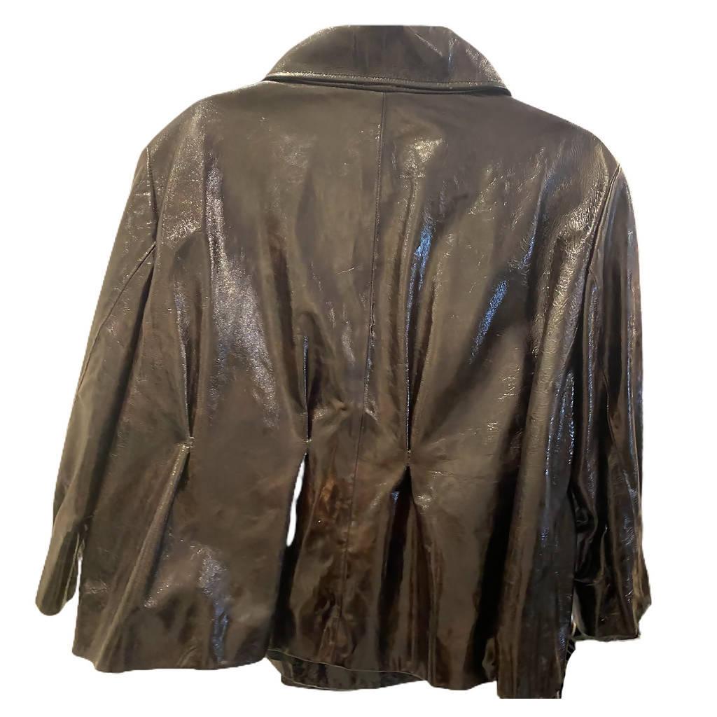 Pre-Owned YVES SAINT LAURENT Patent Leather Jacket | Size 42 - theREMODA