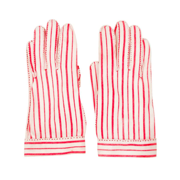 Pre-Owned HERMES for Wear Right, Red and White Striped Gloves - theREMODA