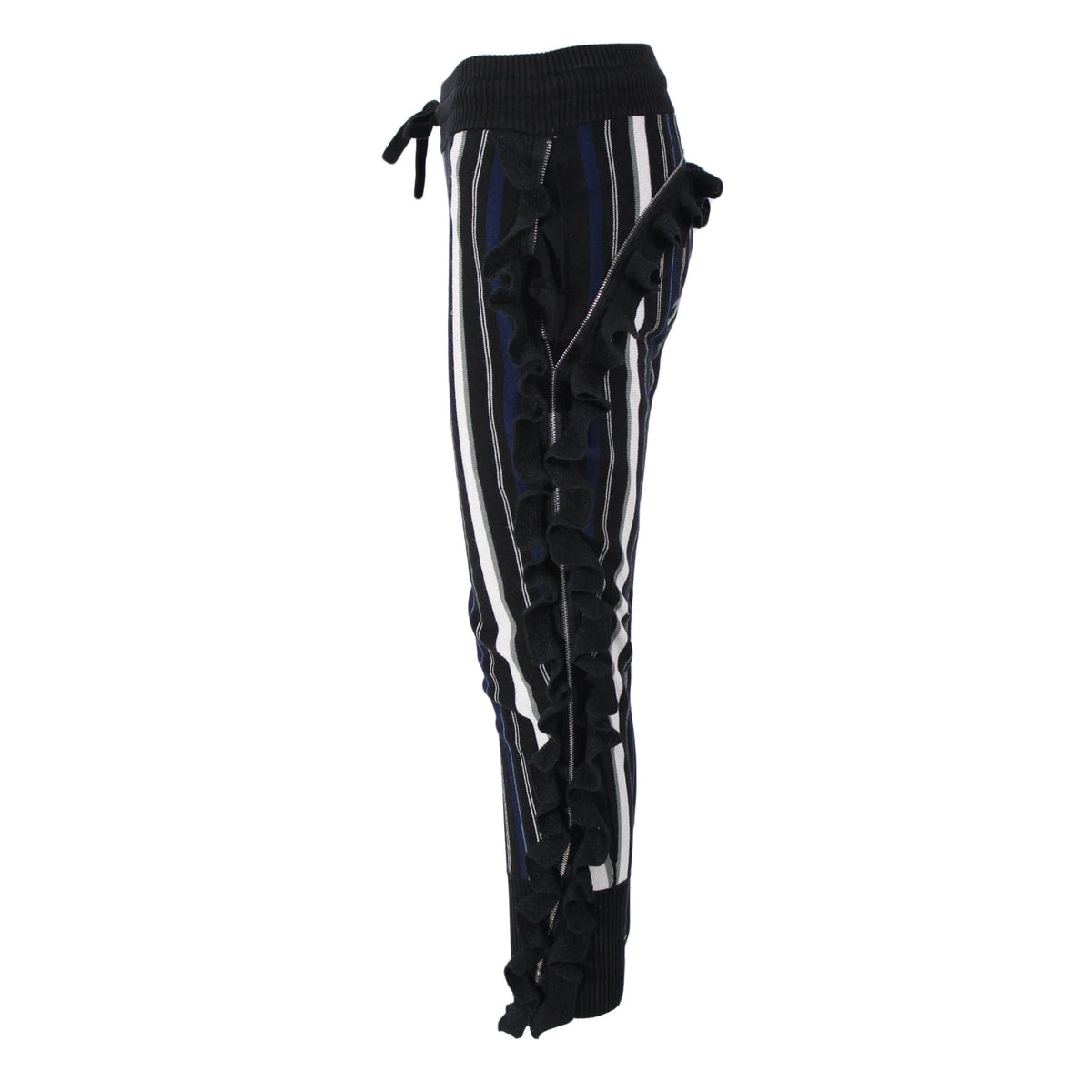 Pre-Owned 3.1 PHILLIP LIM Black, Blue, & White Striped Knit Joggers |  XS - theREMODA