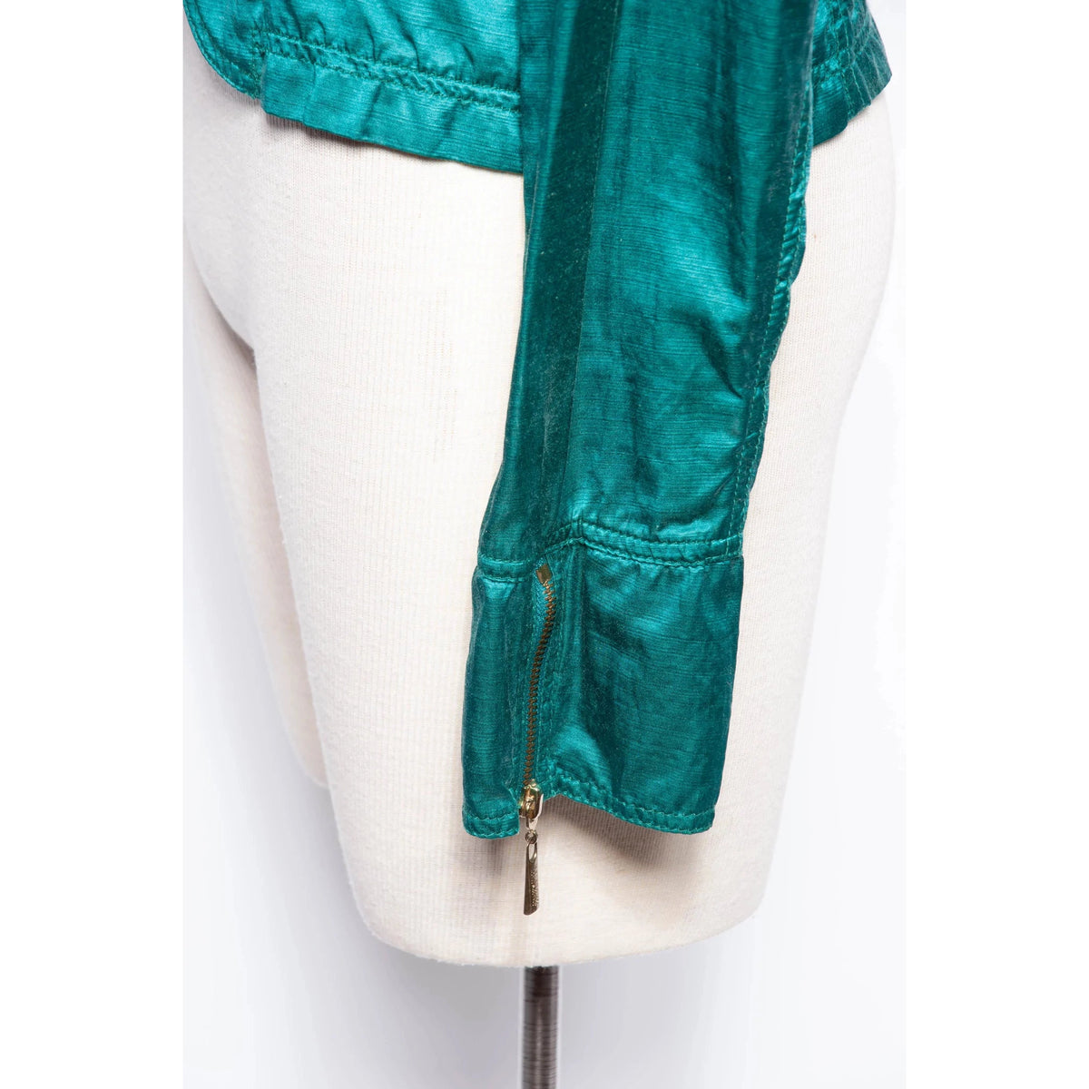 JEAN PAUL GAULTIER Vintage Teal Silk Blend Moto Style Jacket | S/M/L - theREMODA