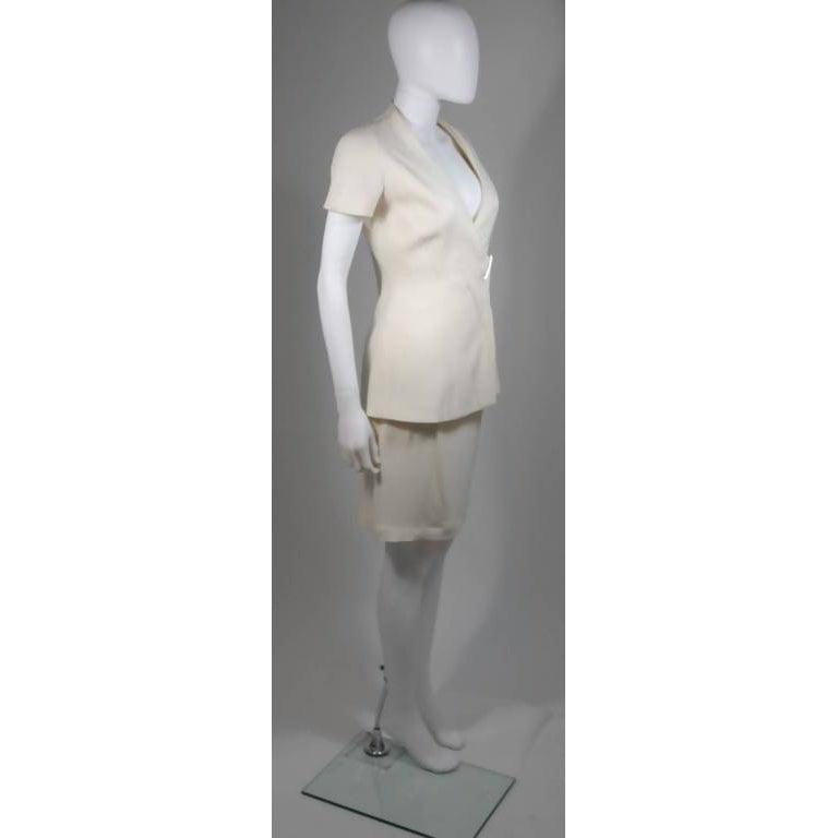 THIERRY MUGLER Ivory Skirt Suit Set | Size 36/38 - theREMODA