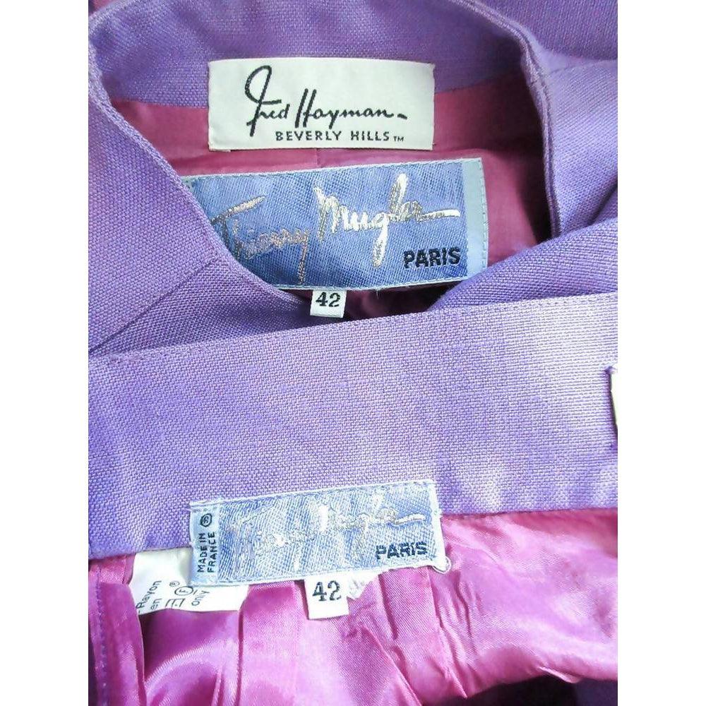 THIERRY MUGLER Lavender Two-Piece Skirt Suit Set | Size 42 - theREMODA