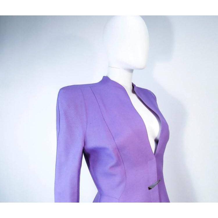 THIERRY MUGLER セットアップ スカートスーツ 42 THIERRY MUGLER Lavender Two-Piece Skirt Suit Set | Size 42