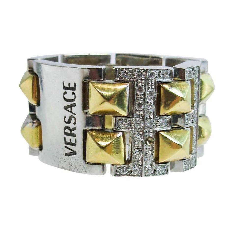 VERSACE 8K White and Yellow Gold with Diamond Accents | Size 6 - theREMODA