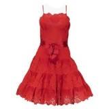 VICKY TIEL 1990's Couture Red Lace Cocktail Dress | Size M - theREMODA