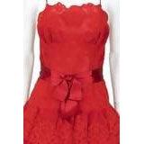 VICKY TIEL 1990's Couture Red Lace Cocktail Dress | Size M - theREMODA