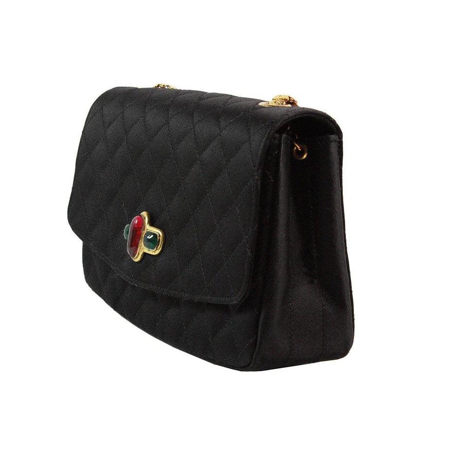 Chanel Dark Brown Suede Evening Bag w/ Gripoix Brooch – Only Authentics