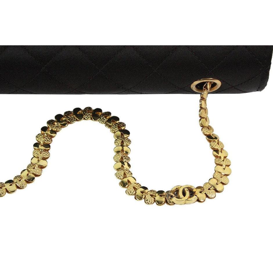 Vintage Chanel Mini Flap Bag Green Satin Gold Hardware in 2023
