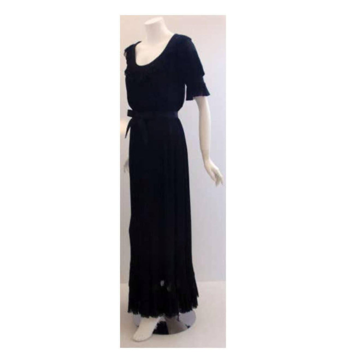 Vintage Christian Dior 1974 Pleated Chiffon Gown - theREMODA