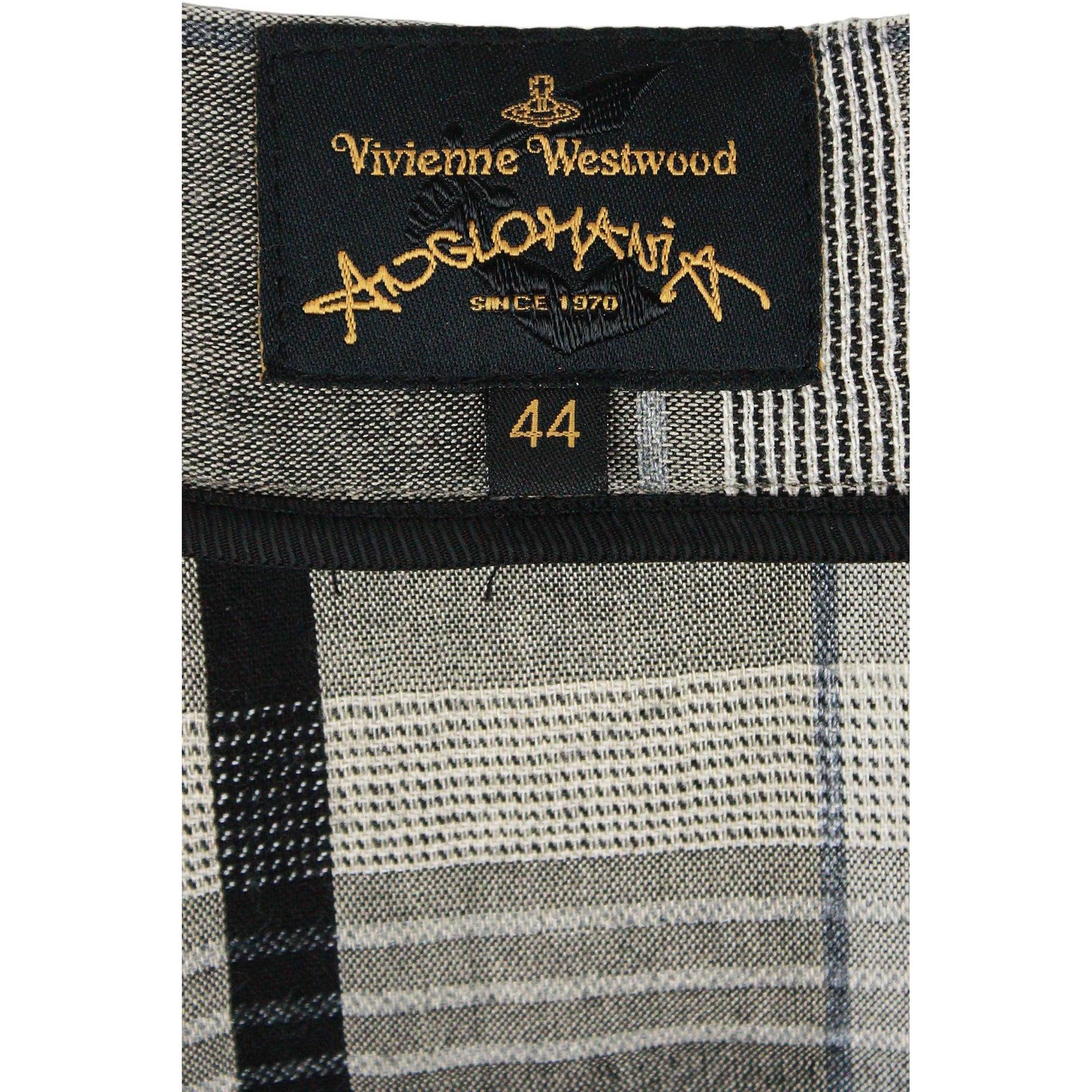 VIVIENNE WESTWOOD Anglomania Vintage Grey and Black Plaid Skirt 