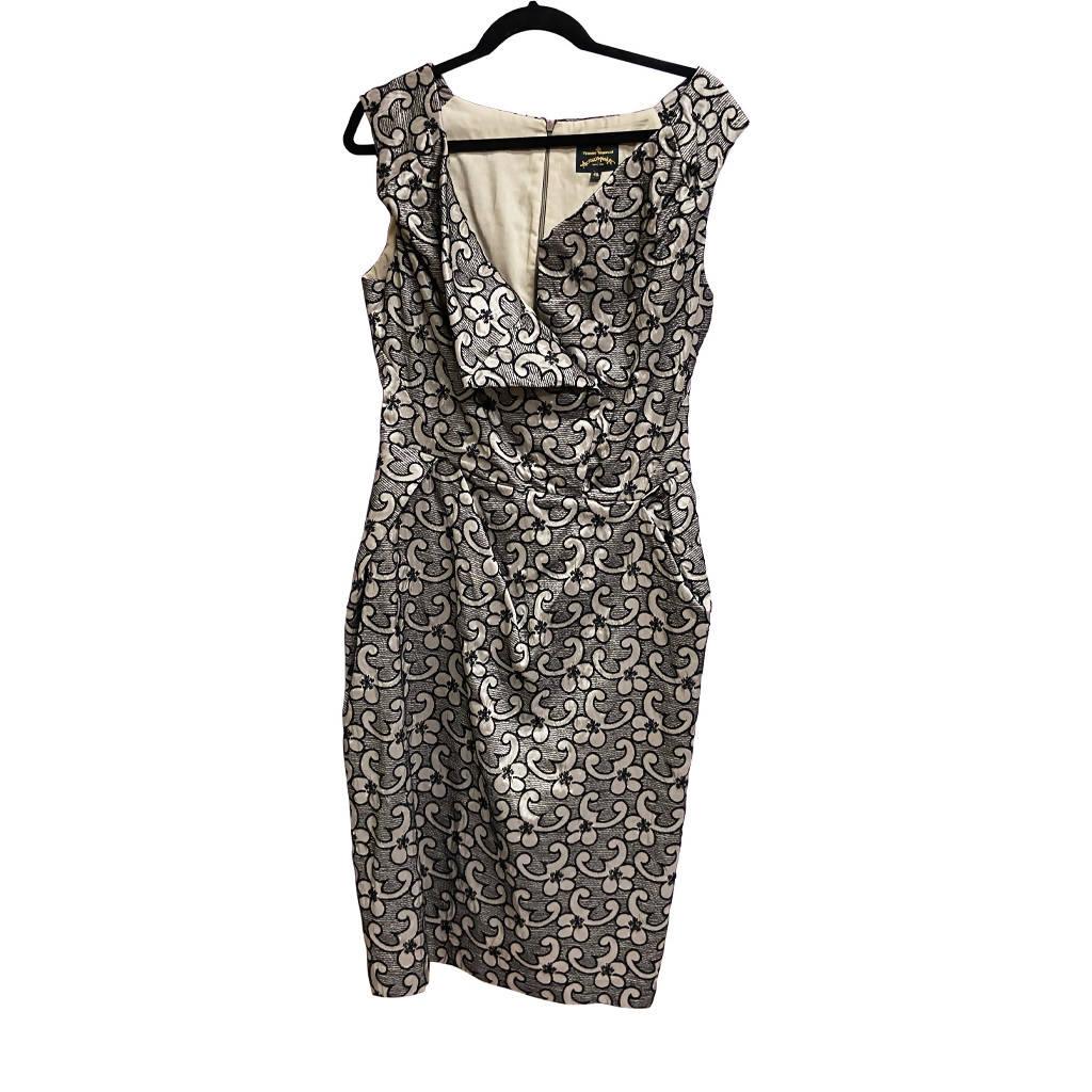 VIVIENNE WESTWOOD Embroidered Taupe Sleeveless Dress | US 14 - EU 46 - theREMODA