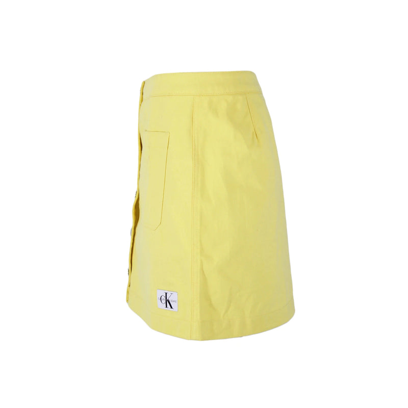 Pre-loved CALVIN KLEIN Yellow Mini Denim Skirt |  Size 31 -XS - theREMODA