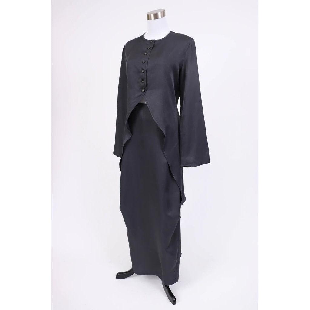 YONEDA KASUKO 2000's Grey Maxi Skirt Suit Set | Size XS - theREMODA
