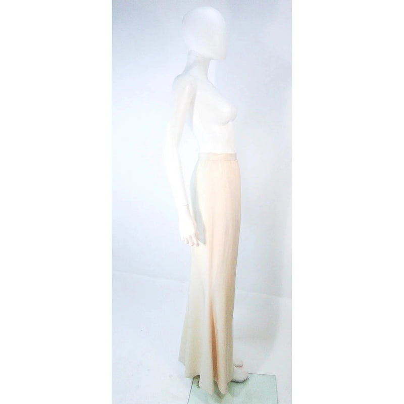 Pre-loved   YVES SAINT LAURENT White Silk Full Length Mermaid Maxi Skirt | Size 38 - theREMODA